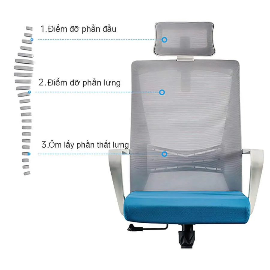 Đệm ngồi và lưng ghế mang đến sự thoải mái cho người sử dụng