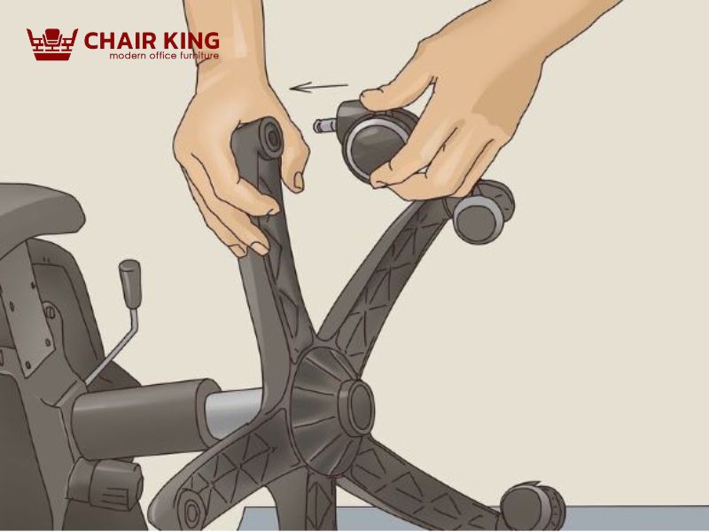 Gắn bánh xe mới khi lắp bánh xe ghế xoay